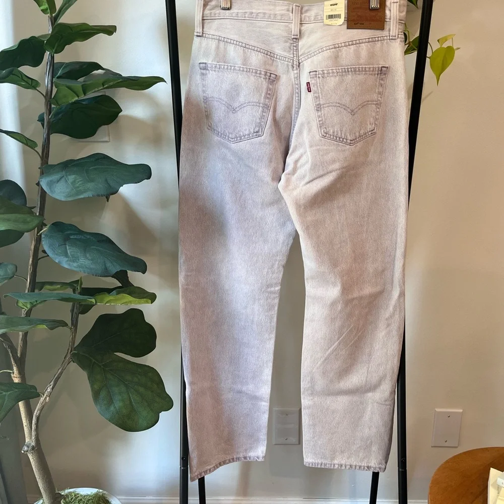 Levi’s Premium 501 90s Mid Rise Straight Jeans Purple Dyed 28x30 NWT - Picture 4 of 10